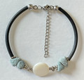 BLUE CORAL Bracelet, Handmade, Natural Sponge Coral with on Rope Band Featuring a FRESHWATER PEARL, Imported from ZADAR, Croatia: (Bands of Bling) NEW in September! (#6)