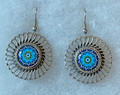 Glass Dome Earrings in the MURANO 'MILLEFIORI' Style, Imported from Croatia, ONE-OF-A-KIND! (#3) Discounted Price!