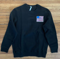 Sweatshirt, Luxurious Velvety Black with SMALL U.S.A. Flag Merged with Croatian GRB Design; Made with Certified 100% Organic Materials!