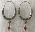 KONAVLE Earrings with Coral Beads, ONE-OF-A-KIND: Imported from Croatia (Large) DISCOUNTED!