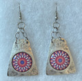 Glass Dome Earrings in the MURANO 'MILLEFIORI' Style, Imported from Croatia, ONE-OF-A-KIND! (#7) DISCOUNTED PRICE! 