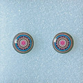 *Earrings, MILLEFIORI Posts Sterling Silver, Imported from Croatia, ONE-OF-A-KIND! (1/1)  SOLD OUT!