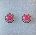 Earrings, MILLEFIORI Posts Sterling Silver, Imported from Croatia, ONE-OF-A-KIND! (3/3)