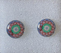 *Earrings, MILLEFIORI Posts Sterling Silver, Imported from Croatia, ONE-OF-A-KIND! (7/1) -Slightly Larger-  