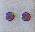 Earrings, MILLEFIORI Posts Sterling Silver, Imported from Croatia, ONE-OF-A-KIND! (1/C&D)