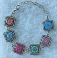 Glass Dome Bracelet in the MURANO 'MILLEFIORI' Style, Imported from Croatia, ONE-OF-A-KIND! (4) DISCOUNTED PRICE!  SOLD OUT!