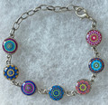 Glass Dome Bracelet in the MURANO 'MILLEFIORI' Style, Imported from Croatia, ONE-OF-A-KIND! (3) DISCOUNTED PRICE!