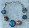 Glass Dome Bracelet in the MURANO 'MILLEFIORI' Style, Imported from Croatia, ONE-OF-A-KIND! (2) DISCOUNTED PRICE!