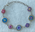Glass Dome Bracelet in the MURANO 'MILLEFIORI' Style, Imported from Croatia, ONE-OF-A-KIND! (7) DISCOUNTED PRICE!