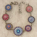 Glass Dome Bracelet in the MURANO 'MILLEFIORI' Style, Imported from Croatia, ONE-OF-A-KIND! (7) DISCOUNTED PRICE! SOLD OUT!