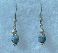BLUE CORAL EARRINGS, Handmade, Natural Coral with Bling, Imported from ZADAR, Croatia: NEW in September!