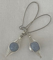 BLUE CORAL EARRINGS, Handmade, Natural Coral with Bling, Imported from TROGIR, Croatia: NEW! (1)