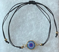 Bracelet: Gold-Plated Glass Dome in the MURANO 'MILLEFIORI' Style, Imported from Croatia, ONE-OF-A-KIND! (13): NEW!
