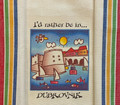 **Croatian Cooking ~ Kitchen Towel ~"I'D RATHER BE IN DUBROVNIK" ~ with Multicolor PRIGORJE Stripe!  SOLD OUT!