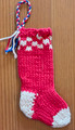 *Hrvatska Designs by Gloria ** ~ ADORABLE Hand Knit MINIATURE STOCKING ORNAMENT with ŠAHOVNICA Design: SOLD OUT! (#2)