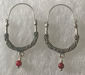 KONAVLE Earrings with Coral Seed Bead, ONE-OF-A-KIND: Imported from Croatia (Large Contemporary) DISCOUNTED! 