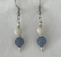 BLUE CORAL EARRINGS, Handmade, Polished Coral with Silver Bling & Brač Stone, Imported from TROGIR, Croatia: NEW! (7)