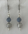 BLUE CORAL EARRINGS, Handmade, Polished Coral with Silver Botun, Imported from TROGIR, Croatia: NEW! (5)