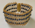 BLUE Coral Delicate & Elegant Gold Wire Mesh BRACELET, Handmade and ONE-OF-A-KIND: Imported from Croatia: NEW!