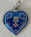 LICITAR HEART JEWELRY, Pendant 2.0g, Hand-Painted and Imported from Croatia: NEW 10-21! ONE-OF-A-KIND! (S1C) Blue