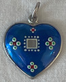 LICITAR HEART JEWELRY, Pendant 3.1g, Hand-Painted and Imported from Croatia: NEW 10-21! ONE-OF-A-KIND! (S4D) Blue