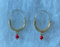 KONAVLE Earrings, GOLD PLATED, Embellished with Coral Beads, Traditional Small! Imported from Croatia: RE-STOCKED! DISCOUNTED!