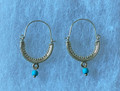 KONAVLE Earrings, GOLD PLATED, Embellished with Turquoise Beads, ONE-OF-A-KIND! Imported from Croatia: NEW! DISCOUNTED!