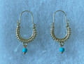 KONAVLE Earrings, GOLD PLATED, Embellished with Turquoise Beads, ONE-OF-A-KIND! Imported from Croatia (Small): NEW! DISCOUNTED!