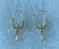 KONAVLE Earrings, GOLD PLATED, Embellished with River Pearls, ONE-OF-A-KIND! Imported from Croatia (Dainty/Petite): NEW! DISCOUNTED!