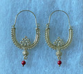 KONAVLE Earrings, GOLD PLATED, Embellished with Coral Beads, ONE-OF-A-KIND! Imported from Croatia (Large/Fancy): NEW! DISCOUNTED!