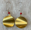 GOLD PLATED and Imported from Croatia, ONE-OF-A-KIND Earrings:(Large Round with Coral Beads) NEW! DISCOUNTED!	