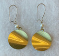 GOLD PLATED and Imported from Croatia, ONE-OF-A-KIND Earrings:(Round with River Pearls) NEW! DISCOUNTED!