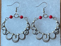 KONAVLE Earrings with Coral Beads, ONE-OF-A-KIND: Imported from Croatia (Fancy Hoop) DISCOUNTED!