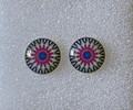 Earrings, MILLEFIORI Posts Sterling Silver, Imported from Croatia, ONE-OF-A-KIND! (2/C&D)