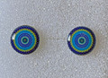 *Earrings, MILLEFIORI Posts Sterling Silver, Imported from Croatia, ONE-OF-A-KIND! (4/D)