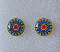 *Earrings, MILLEFIORI Posts Sterling Silver, Imported from Croatia, ONE-OF-A-KIND! (6/B)