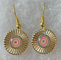 EARRINGS: Gold-Plated, Glass Dome (Round), in the MURANO 'MILLEFIORI' Style, Imported from Croatia, ONE-OF-A-KIND! (3): NEW!