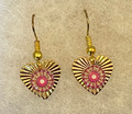 EARRINGS: Gold-Plated, Glass Dome (Heart-Shaped), in the MURANO 'MILLEFIORI' Style, Imported from Croatia, ONE-OF-A-KIND! (7): NEW! SOLD OUT!