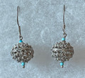 FILIGREE EARRINGS with Handmade Delicate Filigree Work and BOTUN with TURQUOISE Beads, ONE-OF-A-KIND, Imported from Croatia, SENSATIONAL! NEW!
