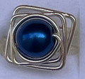 Handmade Jewelry, ONE-OF-A-KIND, by MIRENA, Designer from Punat, KRK (Adjustable RING with Dusk Blue Stone) NEW!