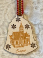 Wooden Ornament, Laser Engraved & Laser Cut, with ST. MARK'S CHURCH! Imported from Croatia and NEW for 2022! (Bell)