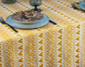 **(CB) LARGE Tabletopper, Woven HEART & GEOMETRIC Pattern, Honey Gold: Imported from Croatia! NEW! 39 in x 39 in (100 cm x 100 cm) DISCOUNTED PRICE! NEW COLOR, NEW DESIGN! SOLD OUT!