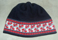 Stocking Caps Imported from SLAVONIJA, Croatia (Deep BLUE with Red & White Vine Motif): NEW! Size S-M  ON SALE!