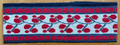 Winter Headband Imported from SLAVONIJA, Croatia (Deep BLUE with Red, Blue & White Vine Motif): NEW! Large Child/Small Adult Size