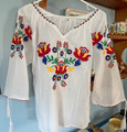 Blouse, Hand-Embroidered and Imported from Croatia: ONE-OF-A-KIND! (Fits Sizes Adult S-M) NEW in September! 