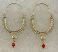 KONAVLE Earrings, GOLD PLATED, Embellished with Coral Beads, Large! Imported from Croatia: RE-STOCKED! DISCOUNTED!