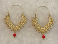 KONAVLE Earrings, GOLD PLATED, Embellished with Coral Beads! Imported from Croatia (Large Ornate): RE-STOCKED! DISCOUNTED!