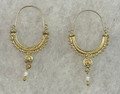 KONAVLE Earrings, GOLD PLATED, Embellished with River Pearls, Medium! Imported from Croatia: RE-STOCKED! DISCOUNTED!