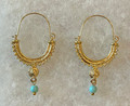 KONAVLE Earrings, GOLD PLATED, Embellished with Turquoise Beads, Traditional Medium! Imported from Croatia: RE-STOCKED! DISCOUNTED!