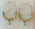 *KONAVLE Earrings, GOLD PLATED, Embellished with Turquoise Beads, Traditional Small! Imported from Croatia: HUGE DISCOUNT!